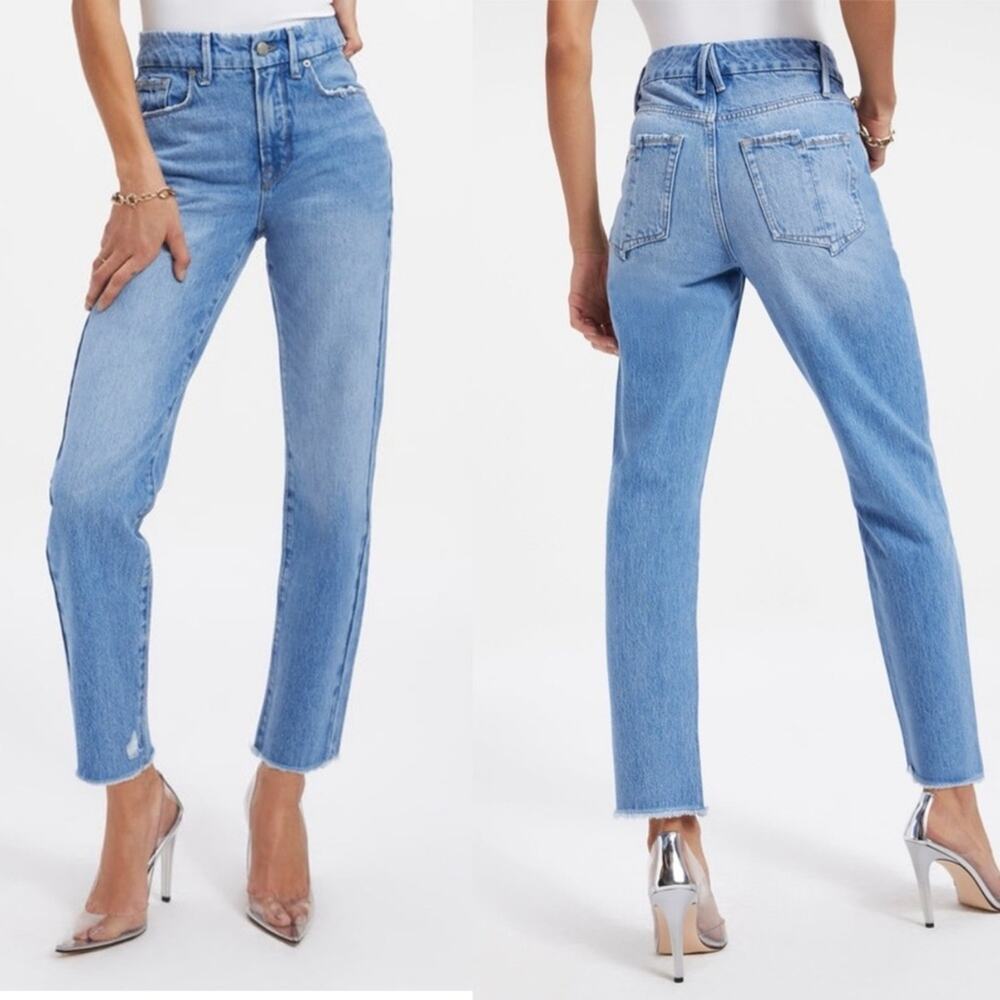 Light Blue High-Rise Straight Jeans - Women